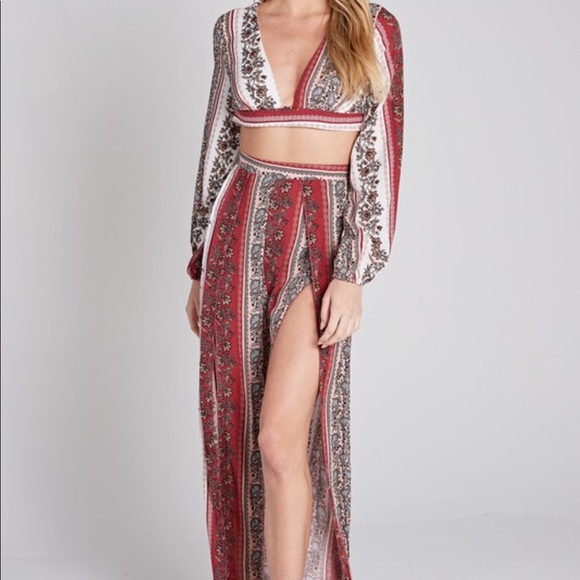 Boho Slit Pants 2 Piece Set - Picture 3 of 8